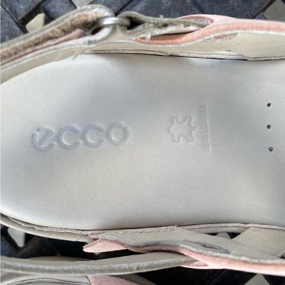ECCO Cream, Yellow & Pink Flash Toe-Post Sandal. Size 8-8.5 (39) New With Tags! - Picture 10 of 13